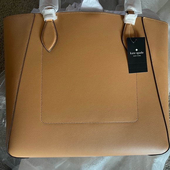 NWT Kate Spade Tan Structured Leather Tote - Picture 5 of 10